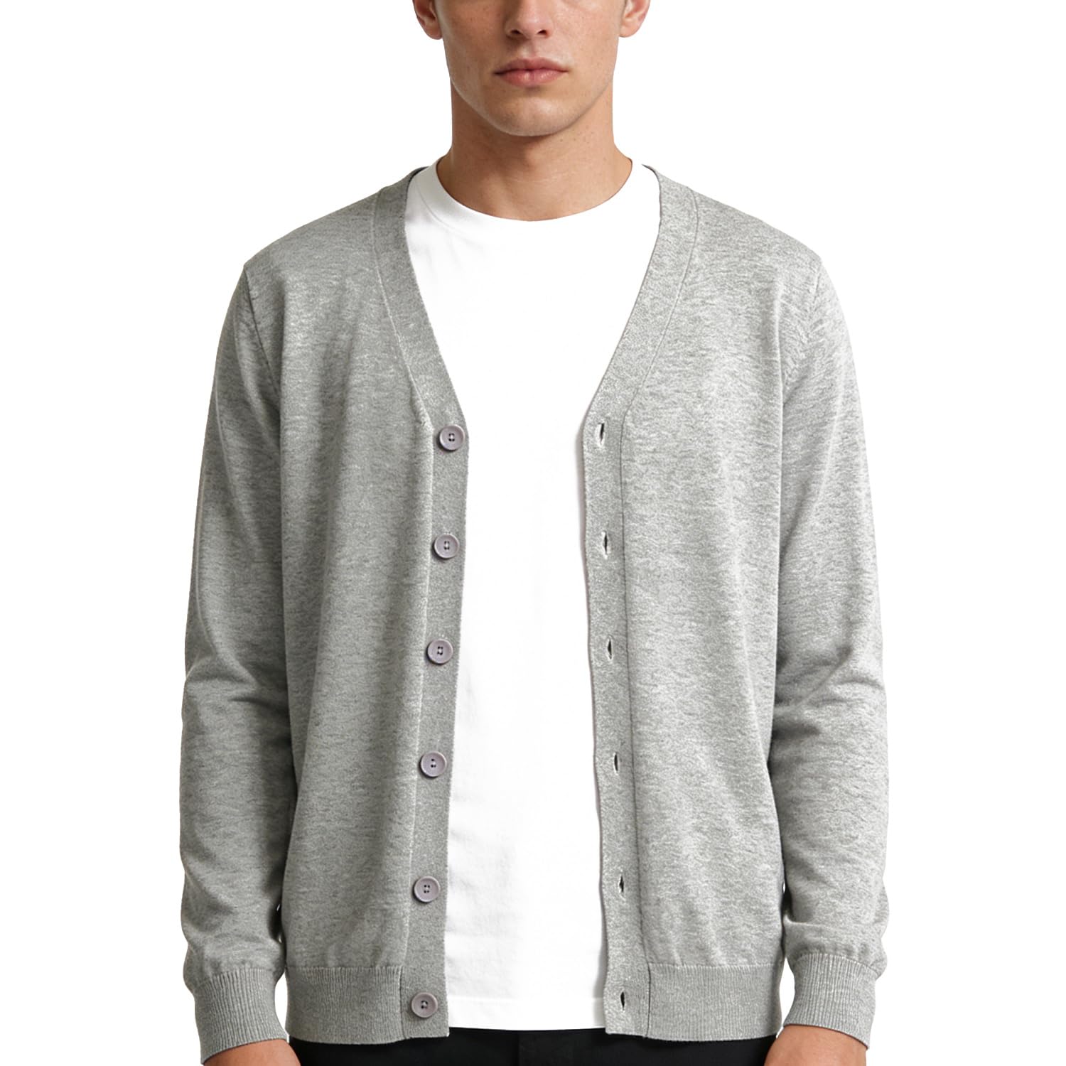 Cardigan pour Hommes avec Boutons, Tricots Léger