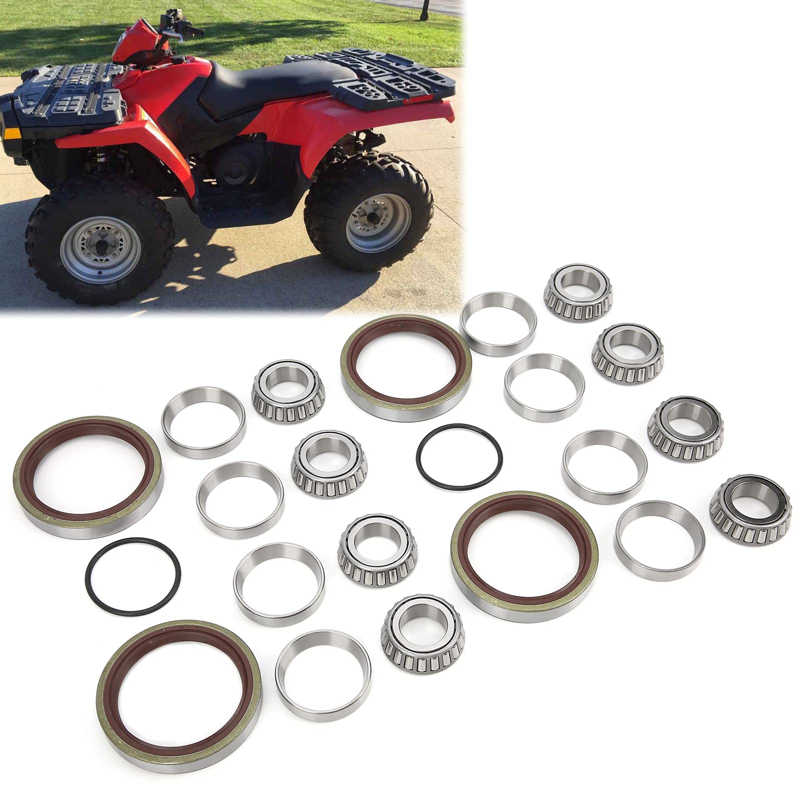 Rodamientos de rueda delantera con kit de juntas de repuesto para Sportsman/Worker/Ranger/Big Boss, OEM: 3554506, 3554509, 3610019, 3610028, 3554507, 5410470