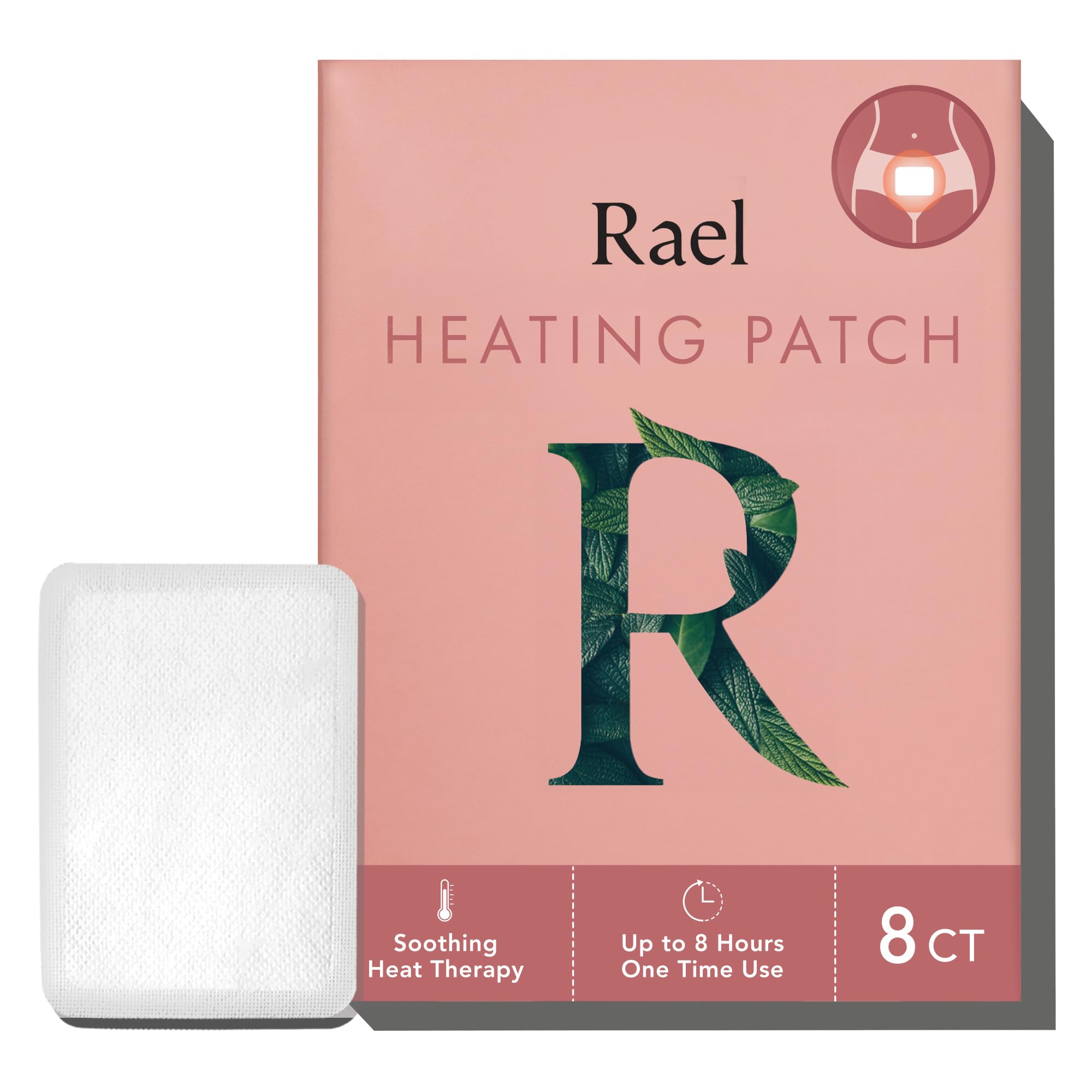 Rael Natural Herbal Heating Patches - Cramp Care, Heat Therapy, Ultra-Thin Design, On The Go Size (2 Pack, 6 Count)