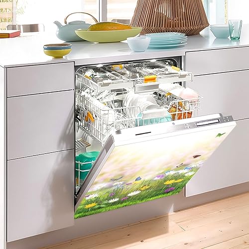 Miniatura 4 de Hermosa cubierta de lavavajillas Spring Meadow con imán frontal para lavavajillas, decoración magnética para lavavajillas, calcomanía para panel de