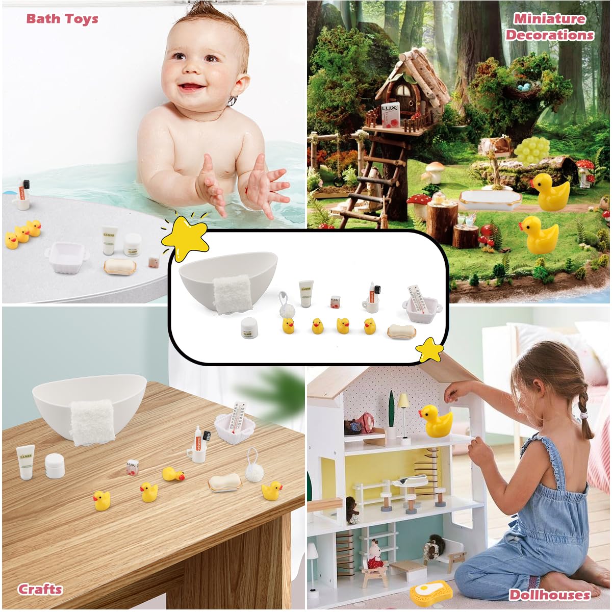 HERZWILD Wichtel Accessories: Set Di Accessori Da Bagno In Miniatura Per Porta Wichtel, Decorazione Natalizia E Casa Delle Bambole. Mini Dentifricio, Spazzolino E Carta Igienica