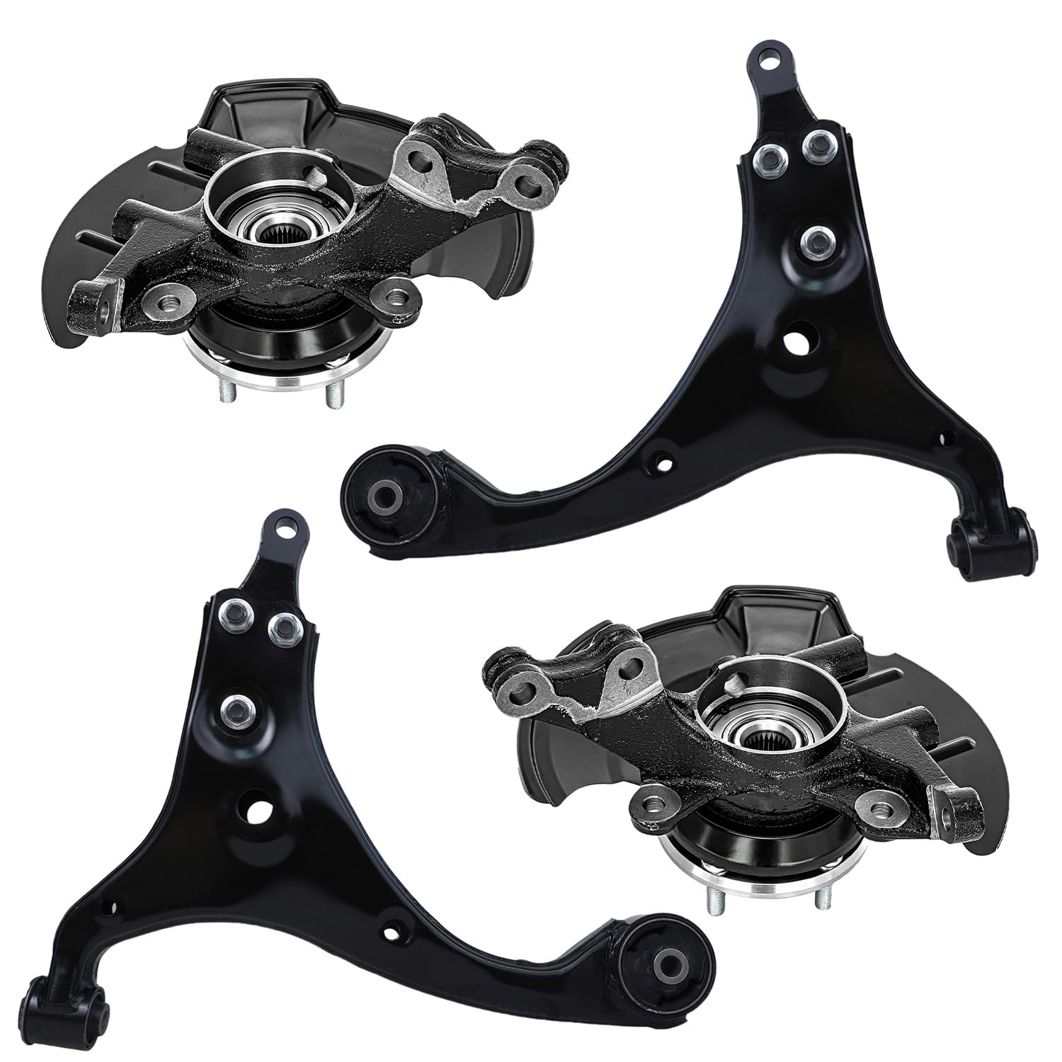 Detroit Axle - Front Steering Knuckles with Wheel Hub Bearings Lower