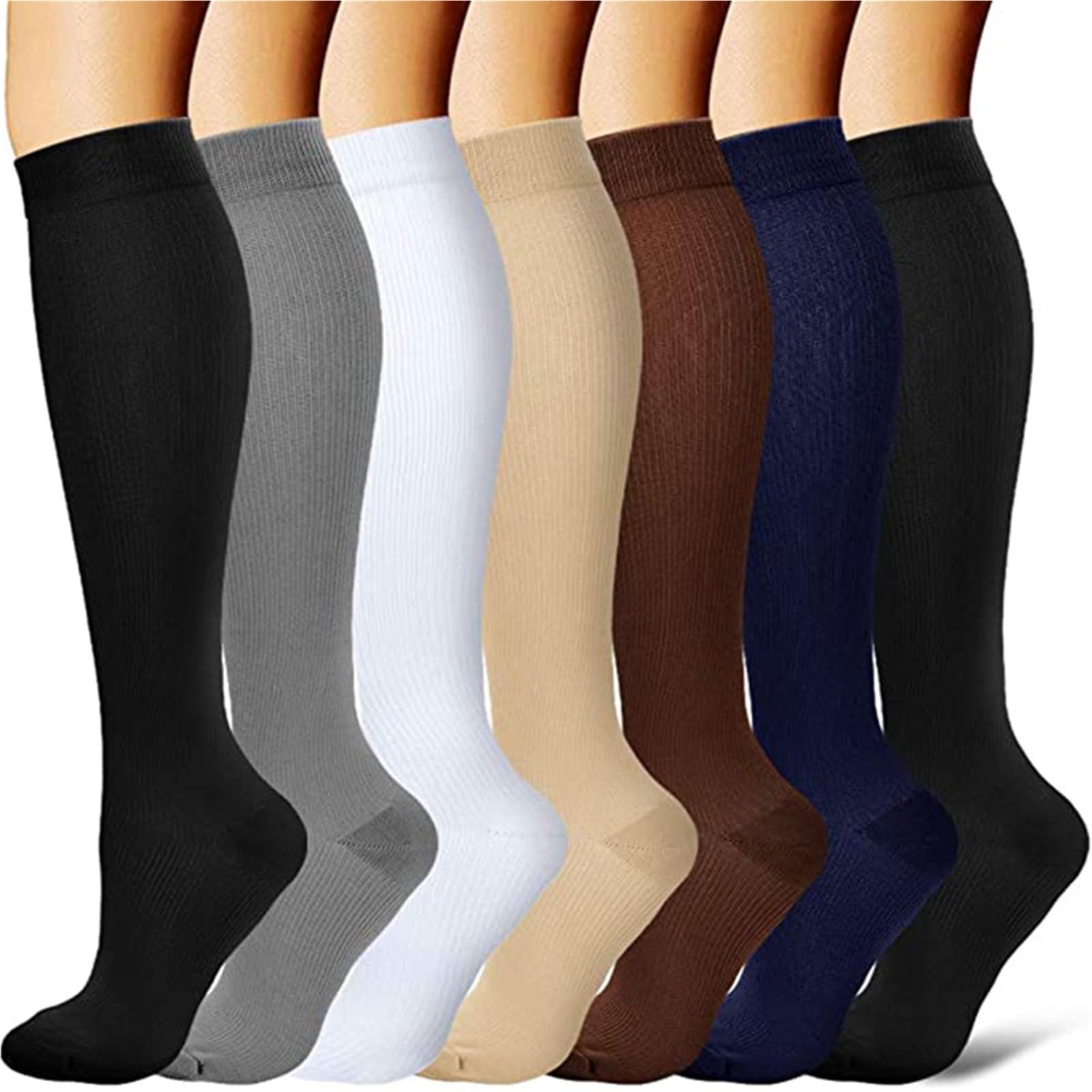 Calze a compressione per vene varicose, calze strette che promuovono la circolazione sanguigna Anti fatica Calzini sportivi Ciclismo Corsa Basket