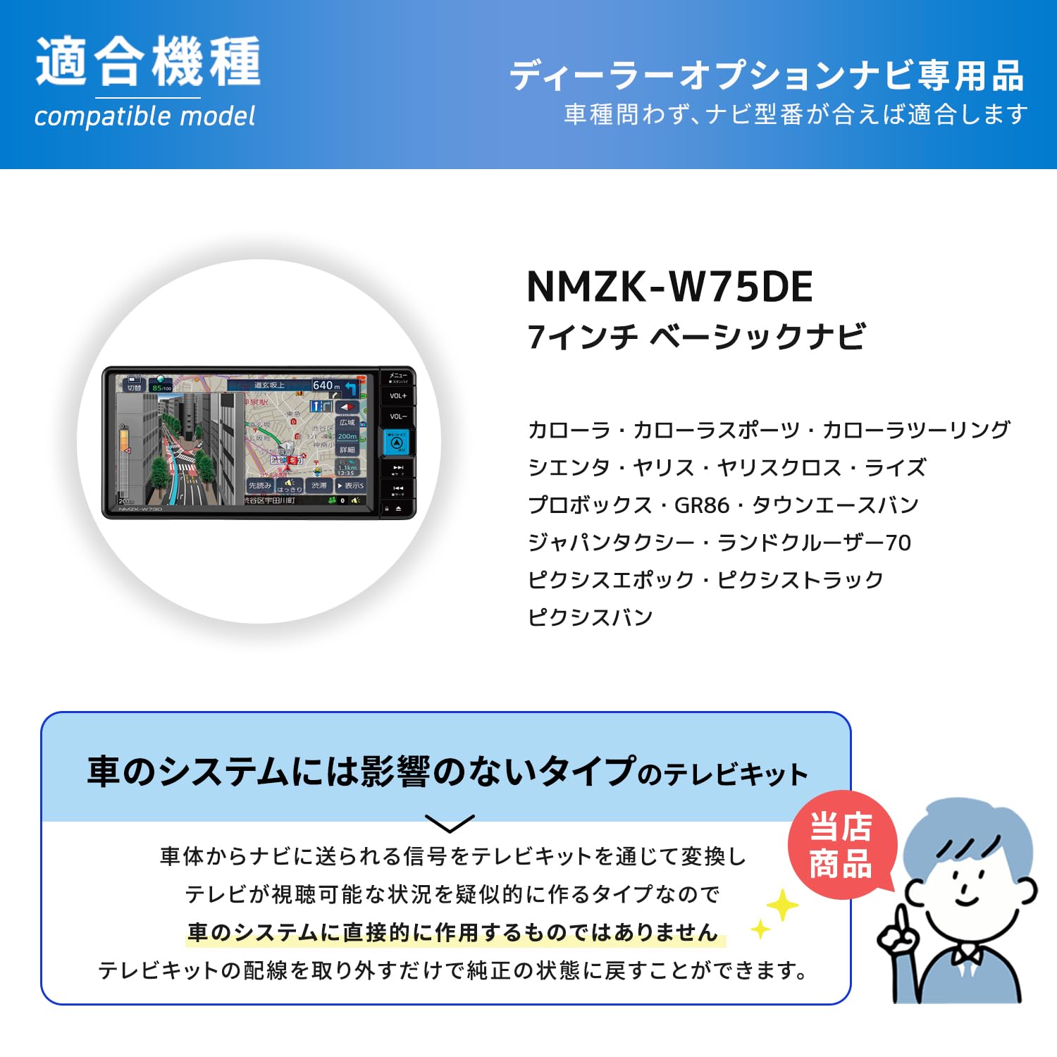 Amazon | Trois トヨタ互換品 NMZK-W75DE 7インチ ベーシックナビ ナビ