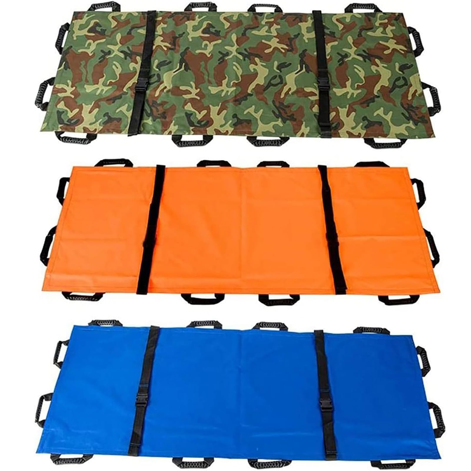 Générique Civière Pliante épaisse pour la Maison 12 Poignées Civière Familiale Souple de Premiers Secours avec Sac à Main Unité de Transport Portable Simple et Souple pour Les Travaux