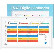 15.6 Inch Digital Calendar Touchscreen, Smart Family Electronic Calendar & Wall Planner with Schedule, Chore Chart, Meal Planner, Tasks, Wall & Desk Display, Digital Picture Frame Mode