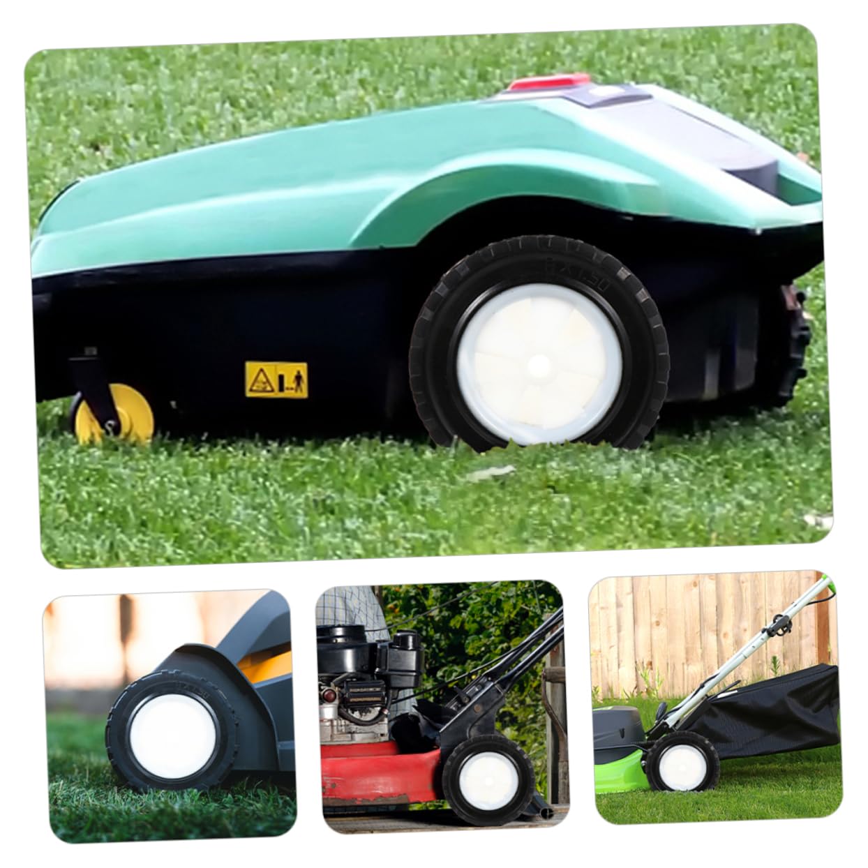 POPETPOP 2 Piezas Rueda De Goma Silenciosa Para Cortacésped Repuestos De Rueda De Jardín Giratorias Para Carros Uso Herramientas De Jardinería y Carros De Transporte
