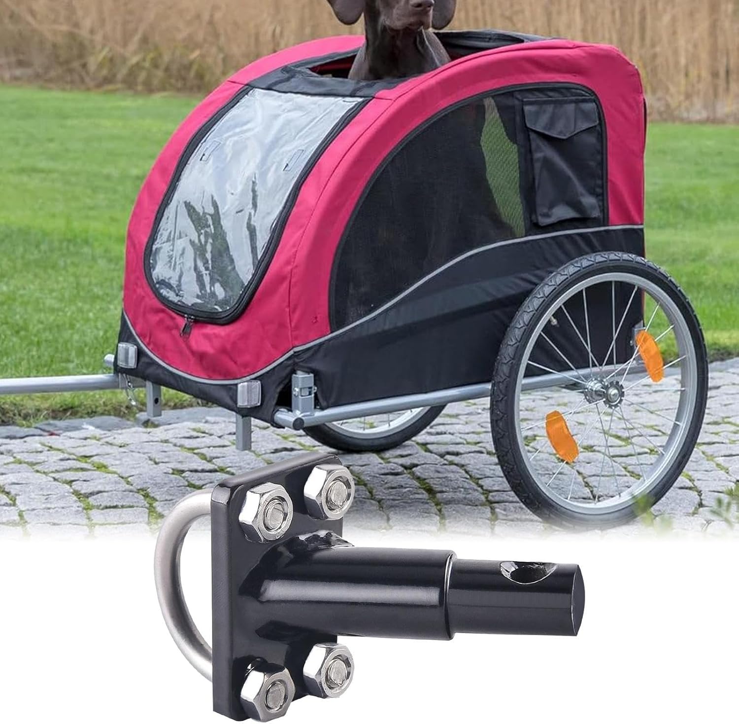 Bike Trailer Attachment, Cargo and Pet Bike Trailers, Quick-Release Adapter Cycling Accessories for Kids Pet Transport Cargo Commute Family Adventure Daily Trailers - Image 2