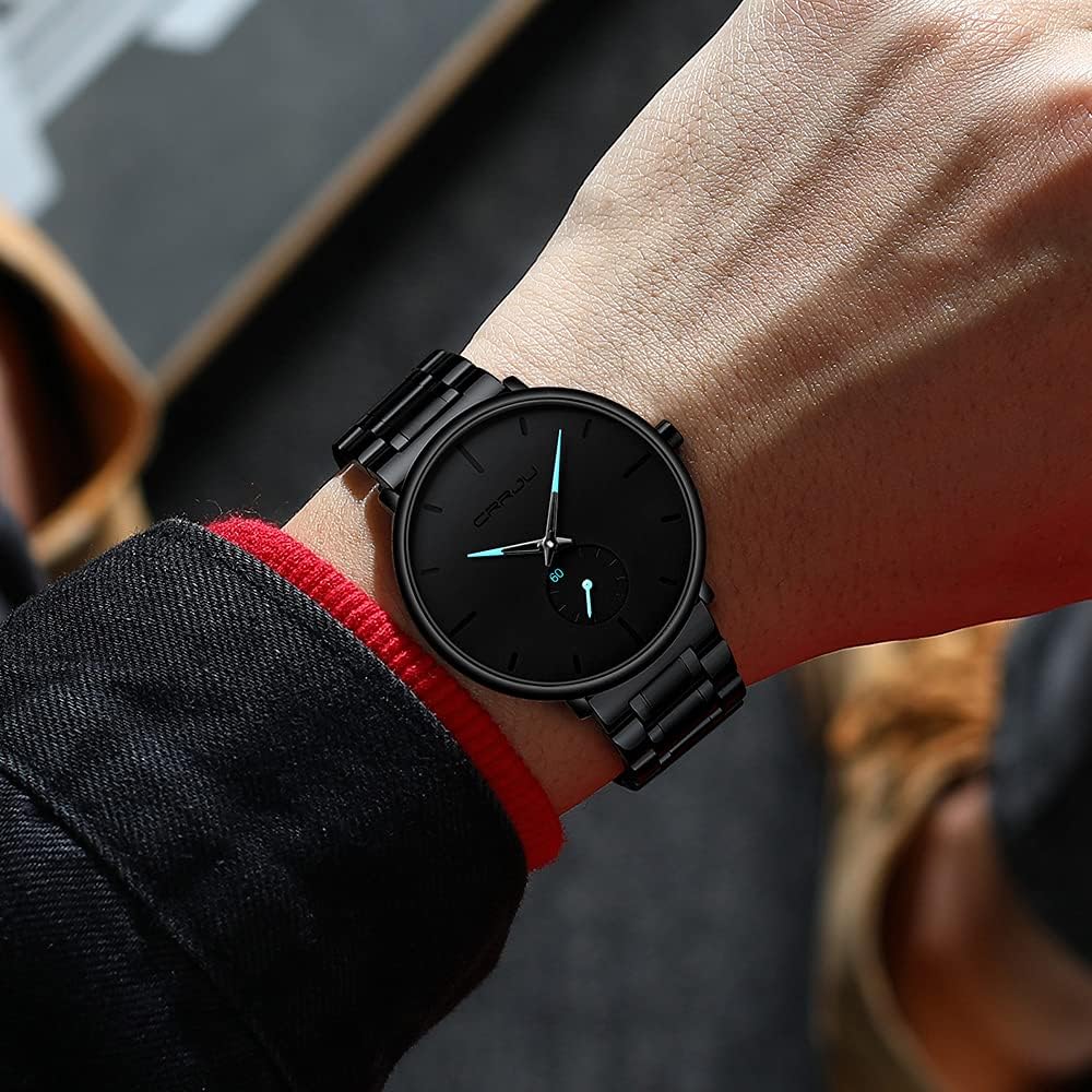 Relojes Hombre De Malla Ultra Fino Negro para Hombres Relojes De Pulsera De Moda Minimalista De Lujo para Relojes Hombre Casual Reloj Hombre De Cuarzo Impermeable