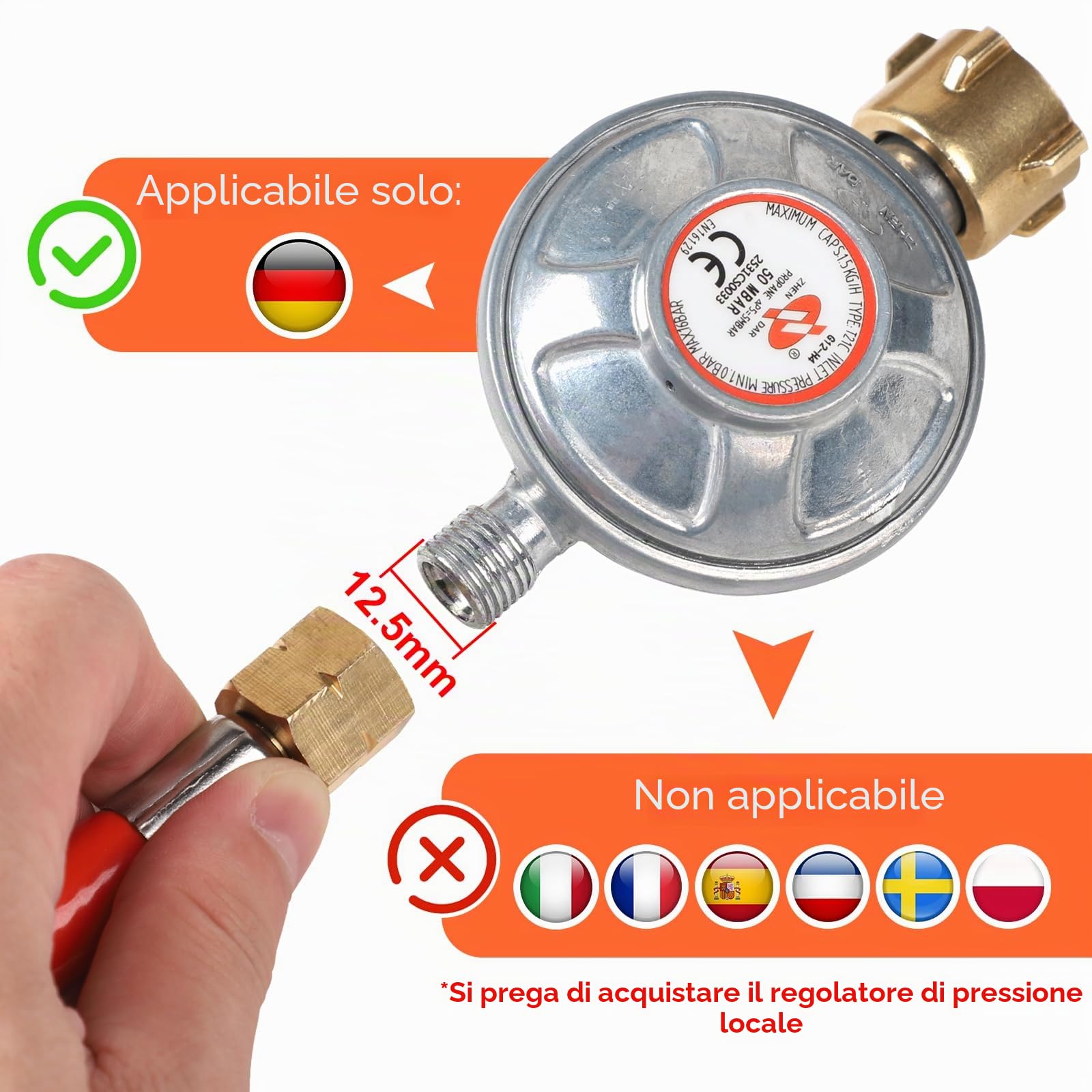 CPROSP Fornello a Gas da Esterno in Ghisa 10kw, 40×40×76cm, 4 Piedi Bruciatore a Gas con Tubo da 1,5 m Riduttore Pressione da 50 bar, Fornello per Pomodori per Escursionismo Picnic campeggio