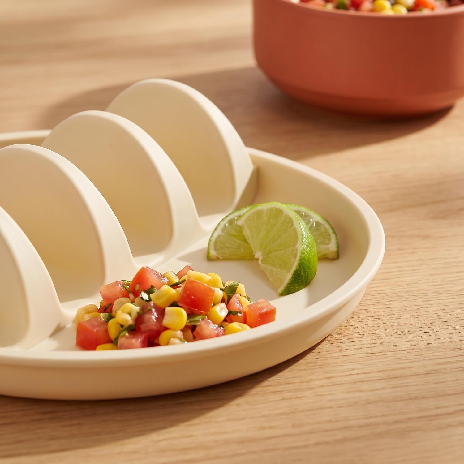 2 Pack Silicone Taco Holder Plates for Soft and Hard Shell Tacos