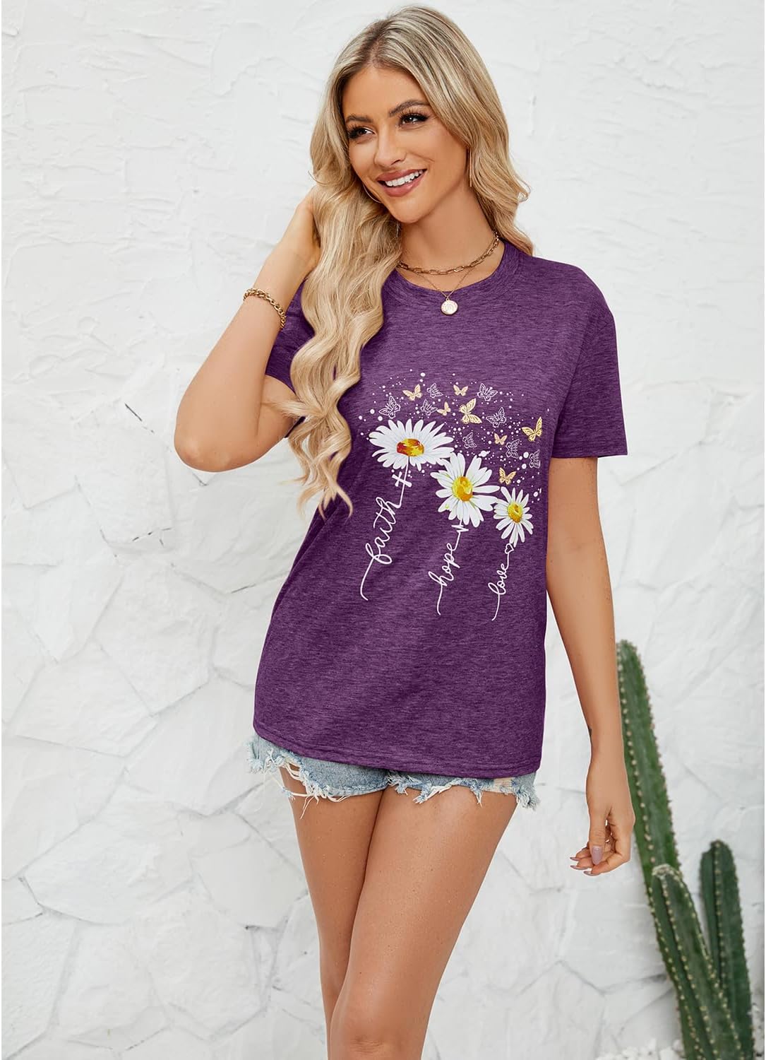 Women's Summer Round Neck Short Sleeve Print Casual Tops Cute Fashion Funny Tshirt - Image 2