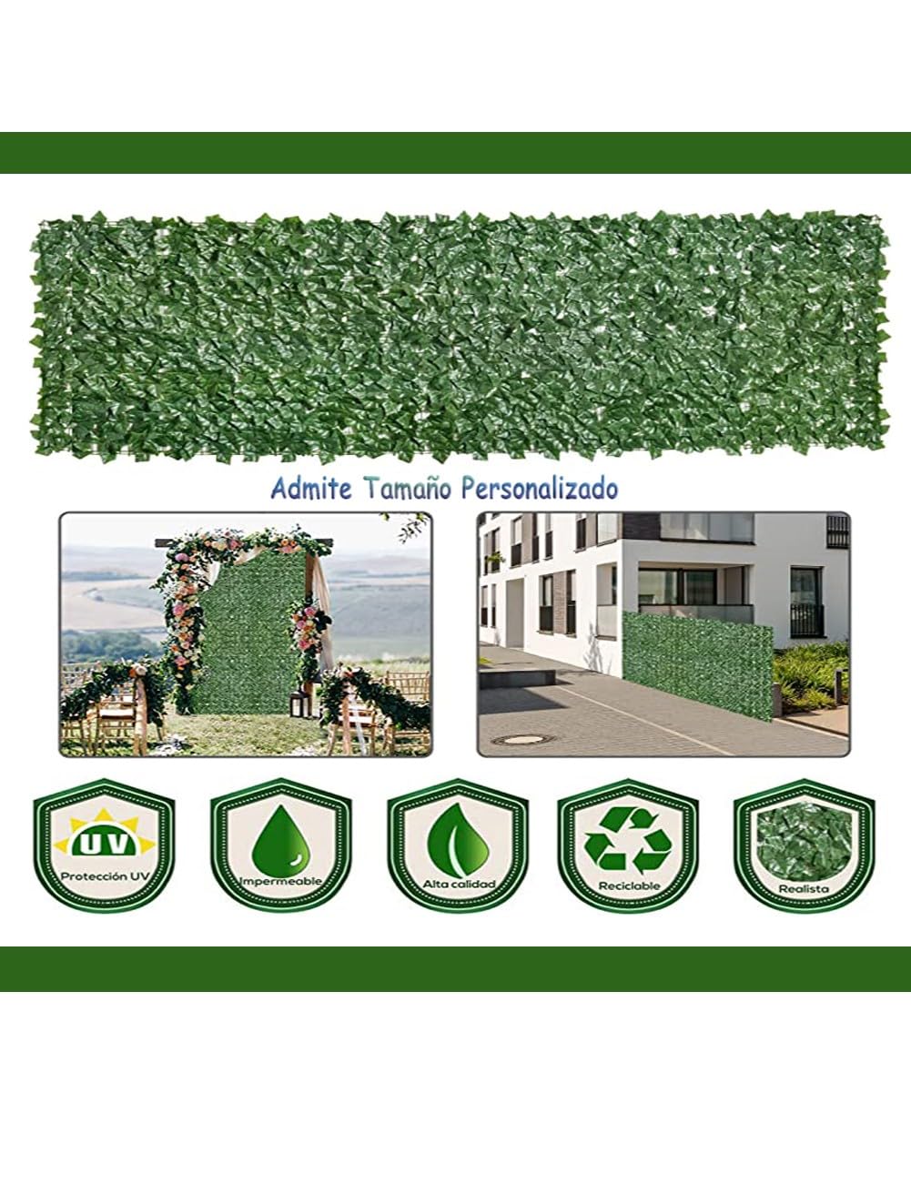 MAJHER Haie Artificielle Balcon 1m50 x 5m, Brise Vue Jardin Haie Artificielle en Rouleau, Haie Feuillage Artificiel, Clôture d'intimité, écran de Jardin pour Balcon Cour Arrière Patio(Color:06)