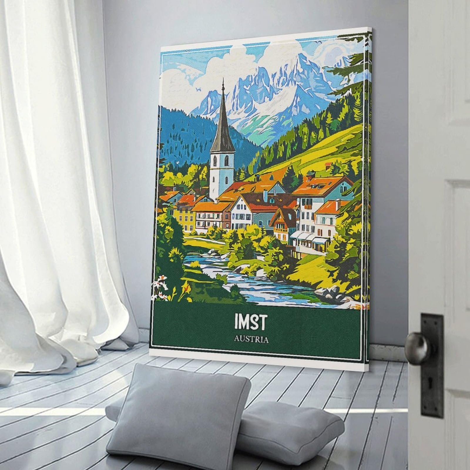 Junmoney Imst Austria Travel Room Decor Wall Art 20x30inch(50x75cm), for Art Walls, Layered Displays Or Homes, Wall Decor Suited to Curated Displays