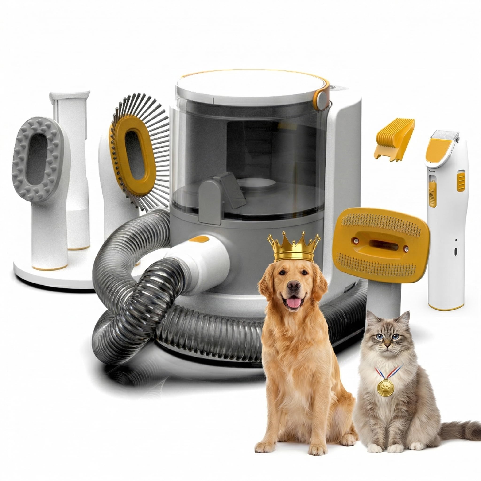 Pet Grooming Vacuum, 5-in-1 Dog Grooming Kit, 13000pa Strong Suction