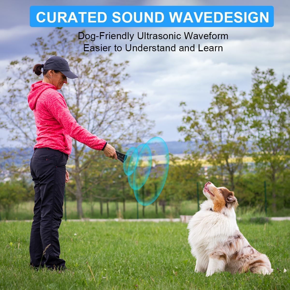 Pet Dog Trainer with LED Flashlight, Dog Training Device for Your Safety Ultrasonic Anti Barking Control Device Multi-Functions Silent Commands 4