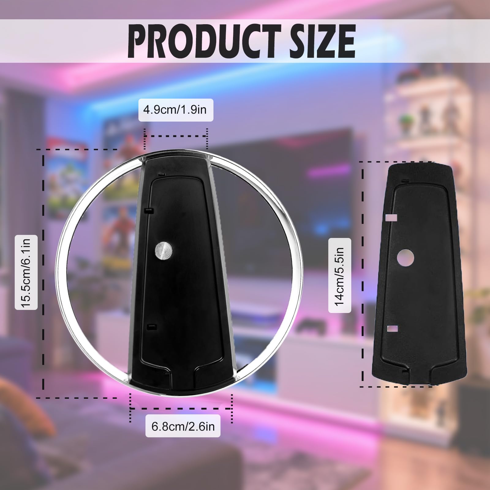 Soporte Vertical para PS5, PS5 Slim y PS5 Pro, Base Vertical de Metal Antideslizante con Tornillo Incluido, Compatible con Todos los Modelos de PlayStation 5 (Edición con Disco y Digital)
