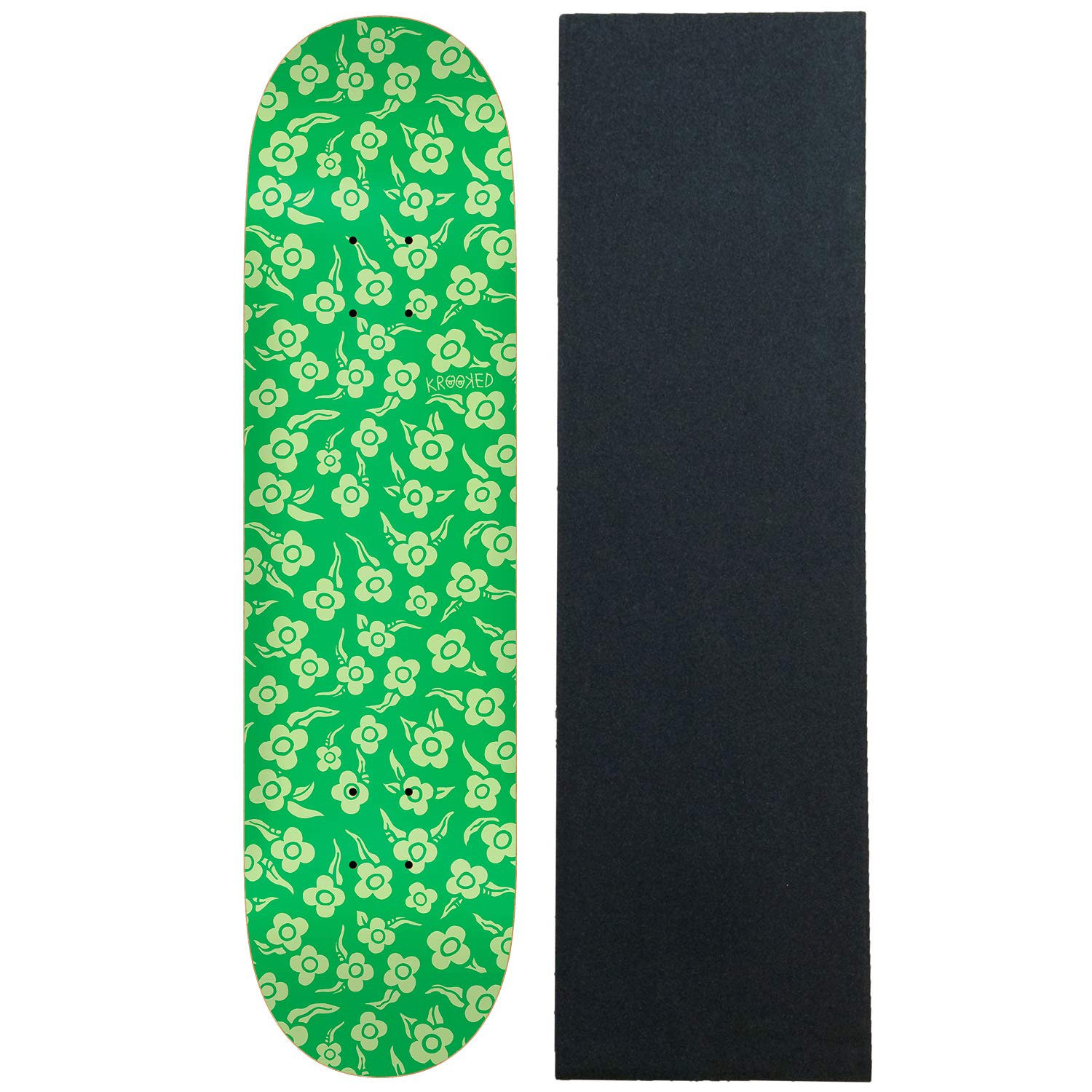 Amazon | Krooked スケートボードデッキ フラワー グリーン 8.4インチ