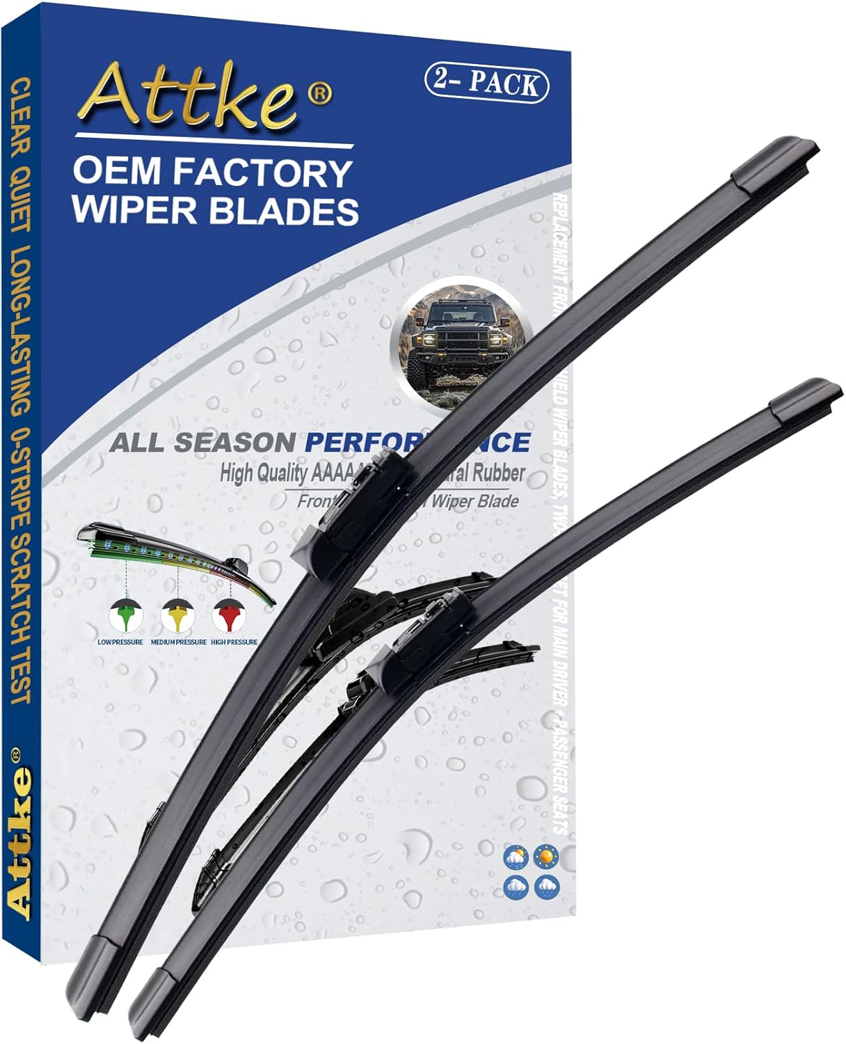 2 Wipers Front Windscreen Wiper Blades 24" + 18" for Mazda CX-9 2017-2021/Mazda CX-5 2017-2021/OE Original Quality (set of 2) 24" + 18" ( Mazda CX-9 17-21/CX-5 17-21 ) Top Lock