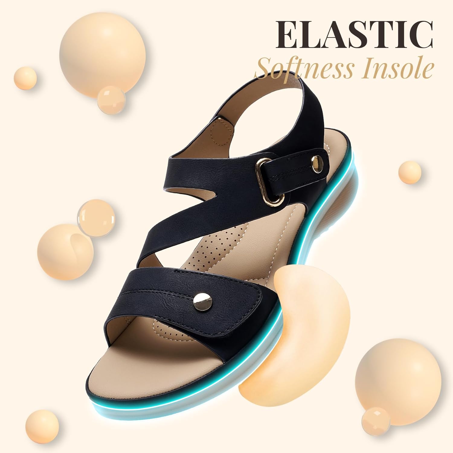 Littleplum Womens Sandals Arch Support – Comfortable Flat Sandals for Women, Summer Breathable Adjustable Orthotic Walking Shoes for Beach,Travel - Image 6