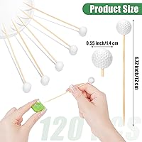 Vista 2 de Aodaer 120 palillos de cóctel de golf, palillos de dientes con temática de golf de 4.72 pulgadas para aperitivos, sándwich de frutas desechables
