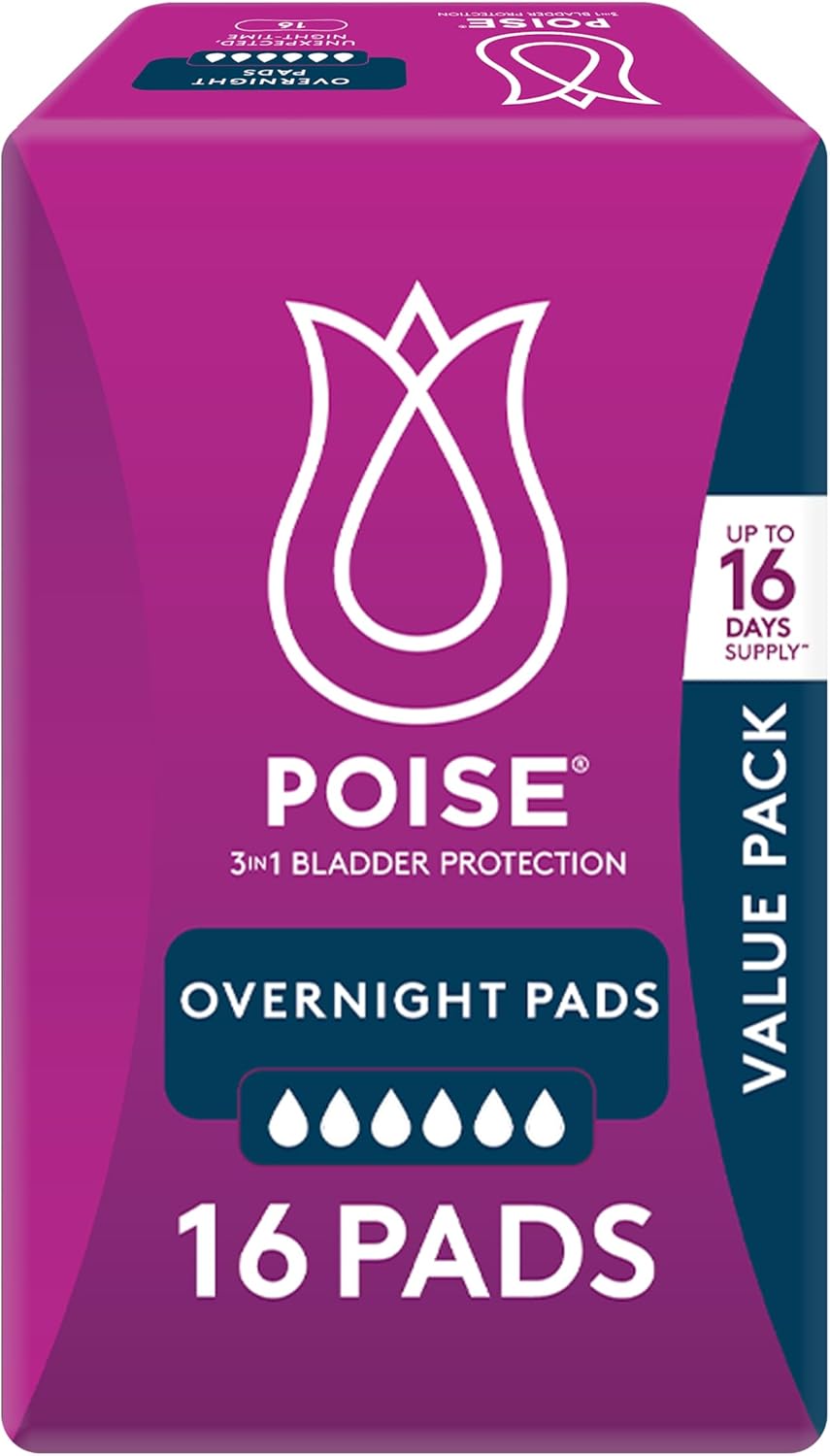 Poise Pads For Bladder Leaks Overnight 16 Count Health