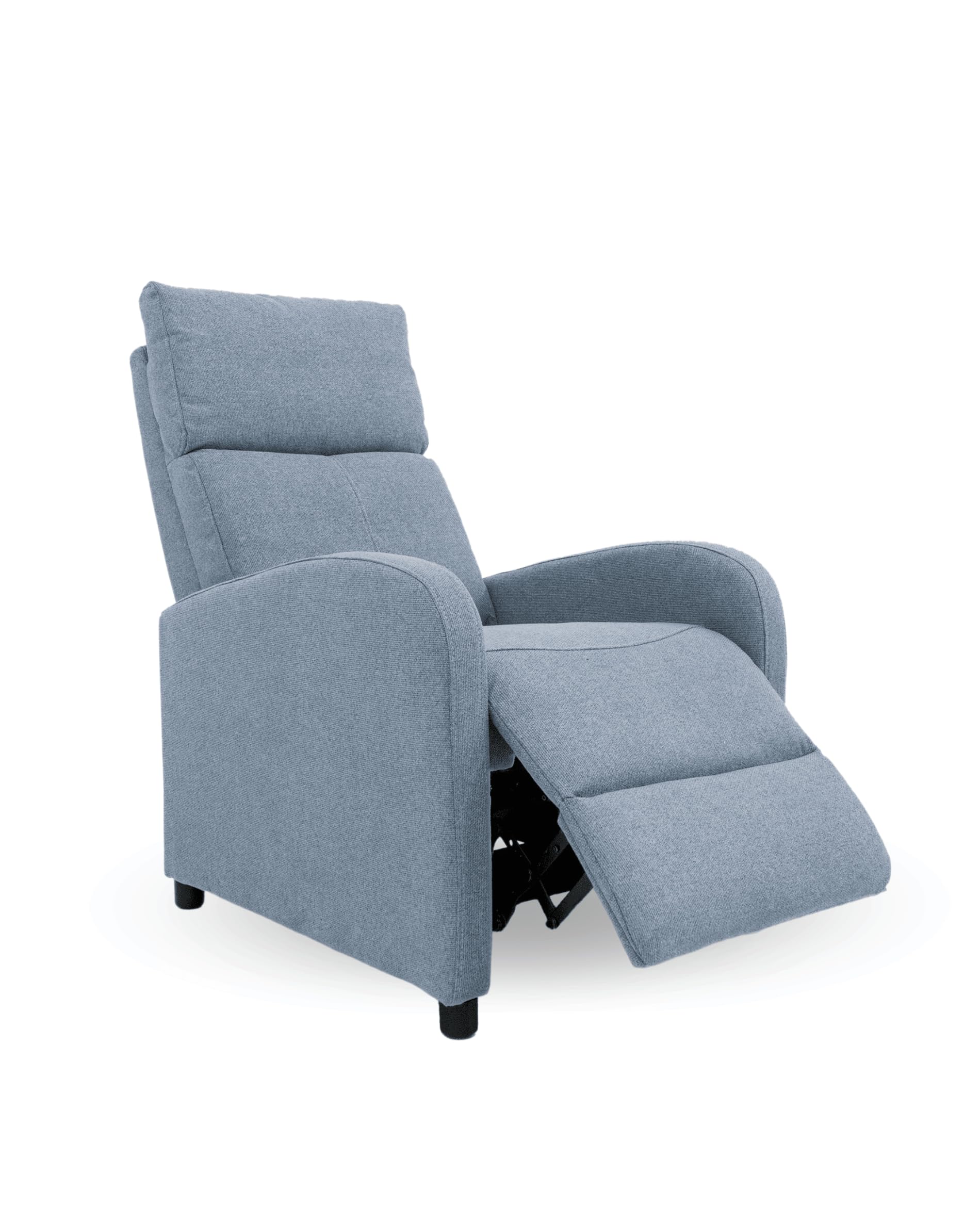 Sillón Relax Nexus Sofá Individual – Butaca Reclinable Manual por Empuje – Tapizado Chenilla Antimanchas – Compacto y Ergonómico – 67x88x100 cm – Color Gris