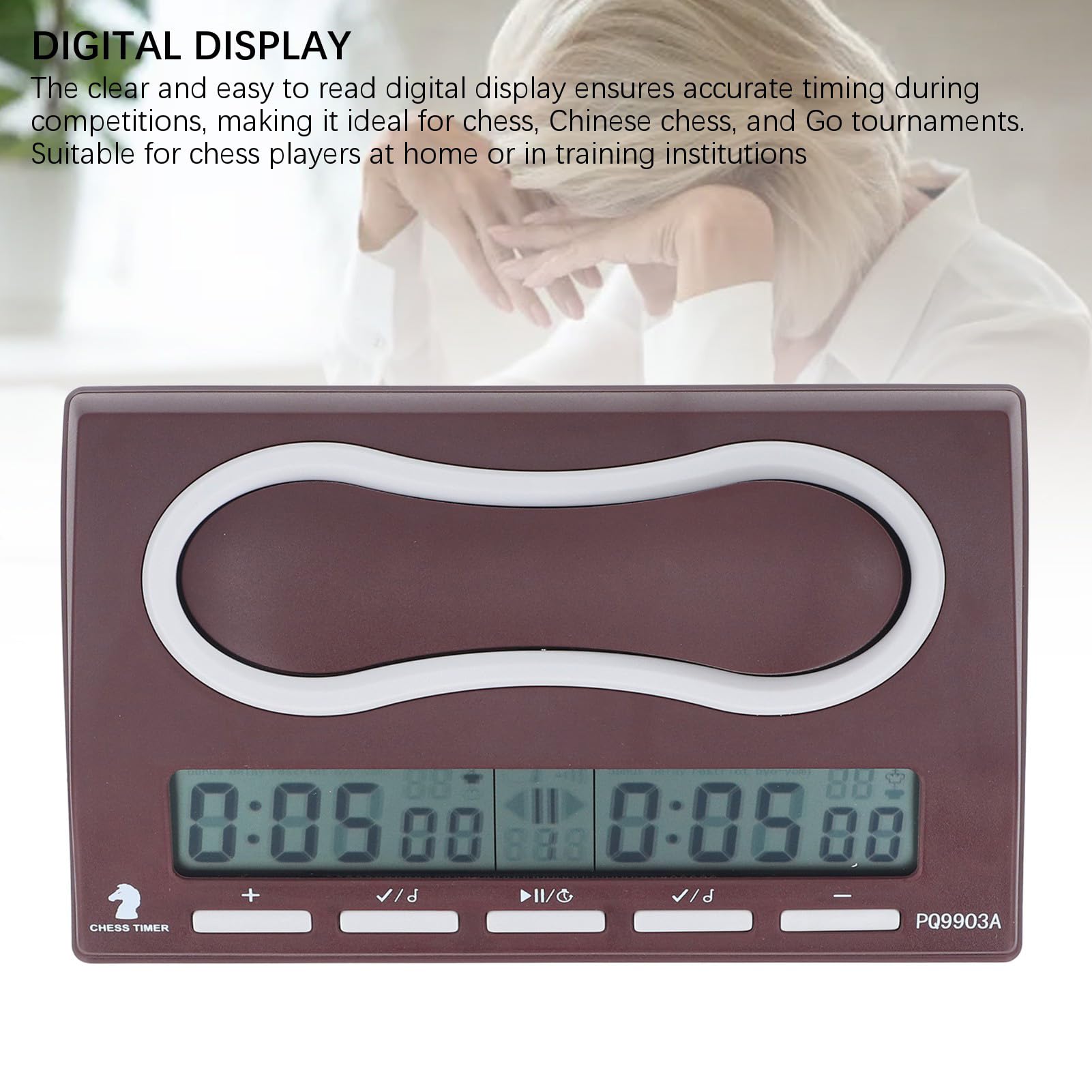 Digitaler Schachuhr-Timer, Professionelle Multifunktions-Schachuhr, Bonus-Verzögerungsmodus-Countdown mit Vintage-Schönheit, Kombiniert Präzise und Retro-Ästhetik