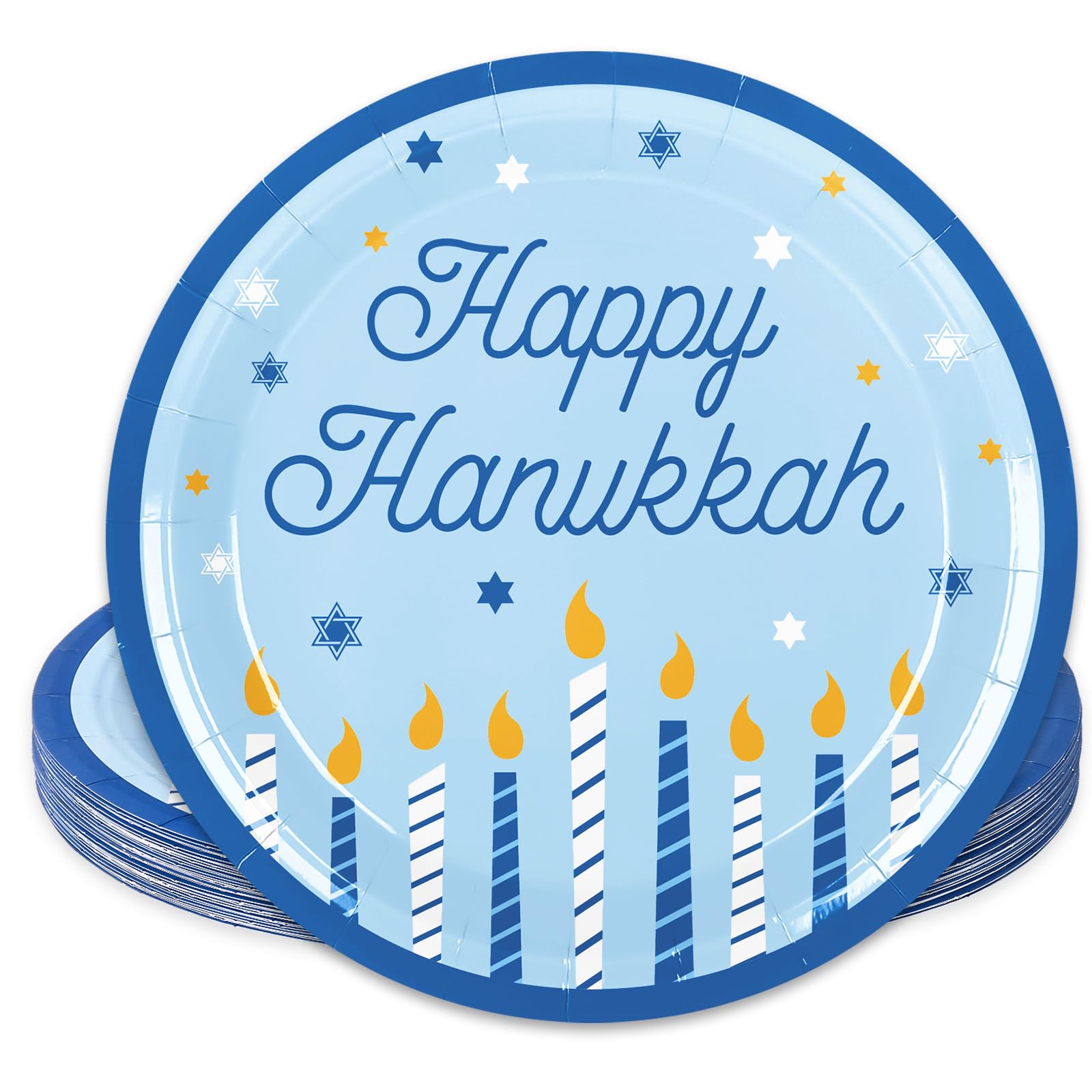 Assiettes jetables Hanukkah robustes pour éviter la vaisselle cassée lors des fêtes