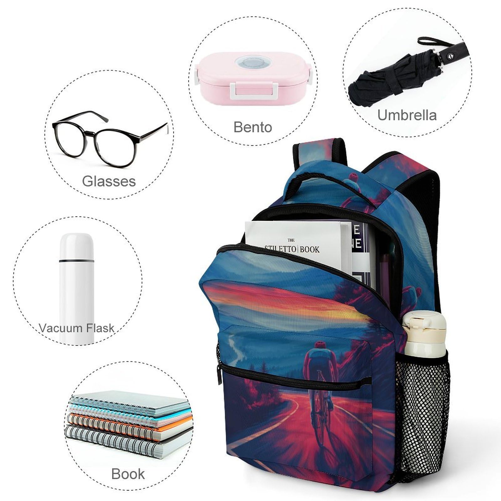 Bicicleta de montaña Mochila Infantil Transporte Morral Con Bolsillos Laterales Escolar Infantil De Gran Capacidad Para Niños One Size