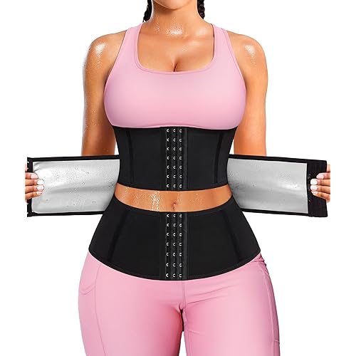 LEINIDINA Waist Trainer for Women Corset Shapewear Segmented Sweat Waist Trimmer for Women Workout Belt