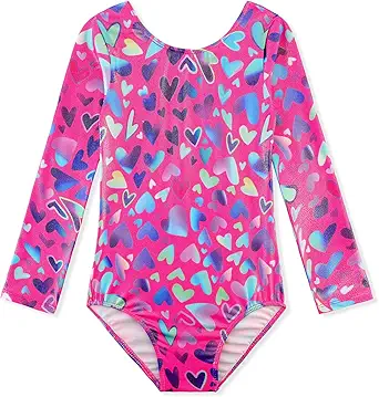 HOZIY Gymnastics Leotards for Girls Unicorn Pink Purple Sparkly Dancewear Activewear Quick Dry
