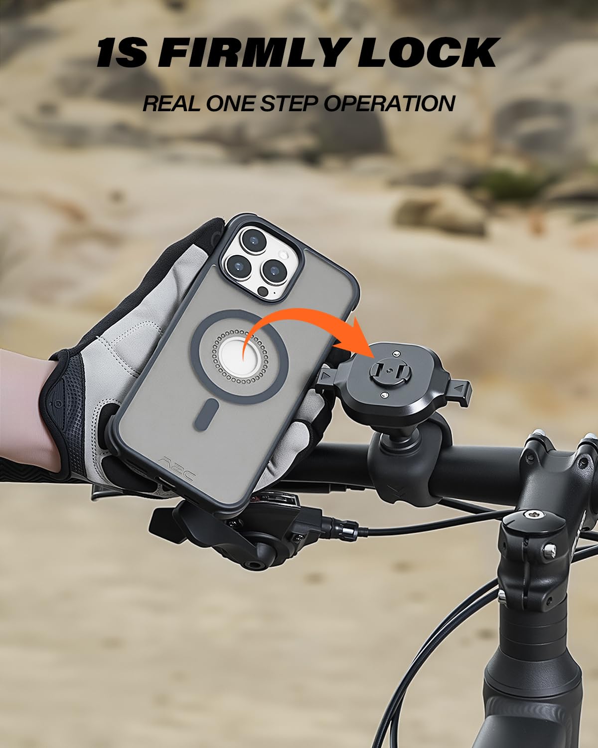 A2C Handyhalterung Fahrrad Lenker 2025 Neueste, 【1S Verriegelung】 Handyhalterung Motorrad 360° Drehbare Lenker Halter Silikon für Rennrad, E Scooter, Kinderwagen (mit Hülle für iPhone 15 Pro Max) Elektronik & Foto
