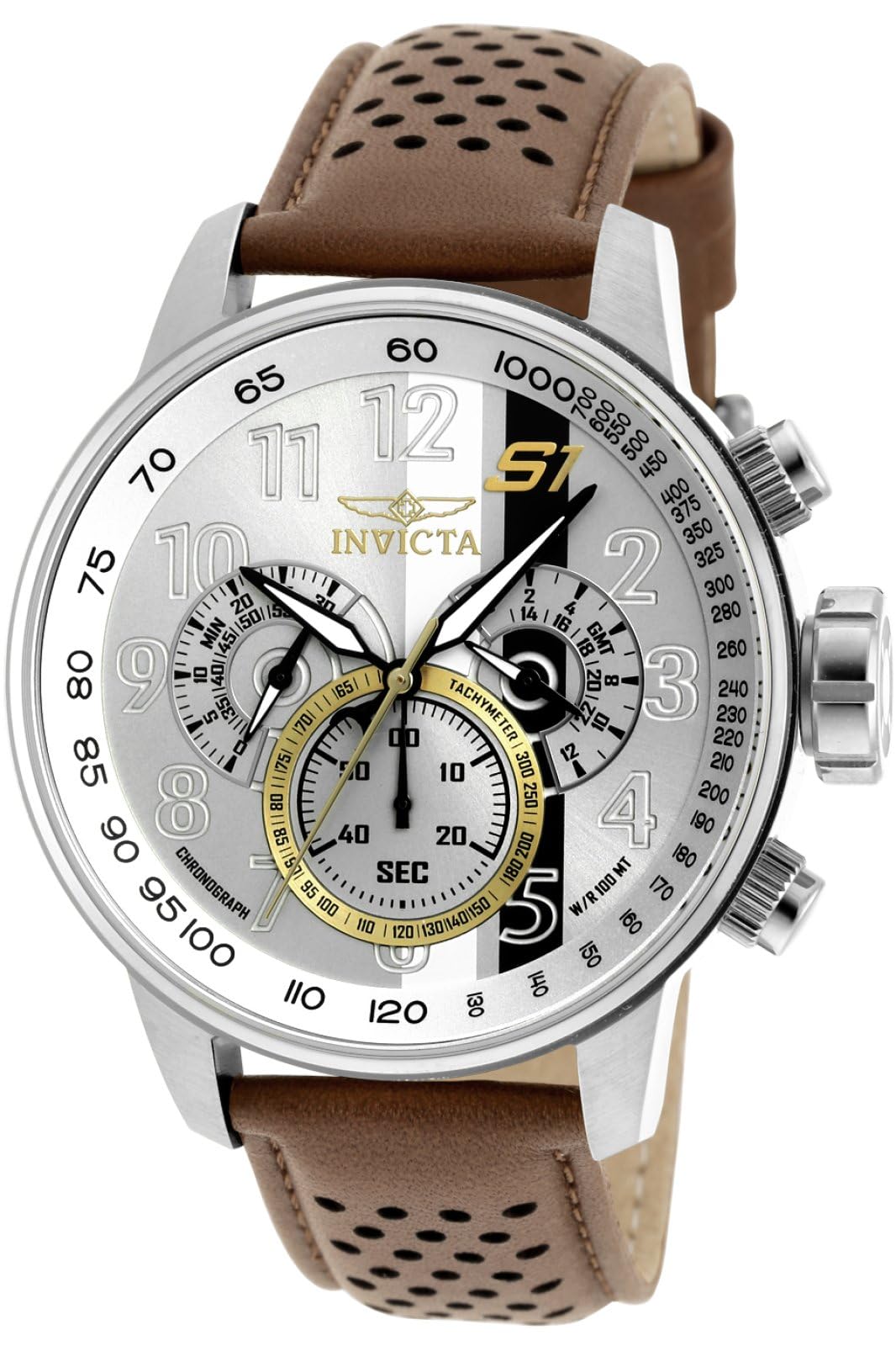Invicta Mens 19286 S1 Rally Analog Display Swiss Quartz Brown Watch