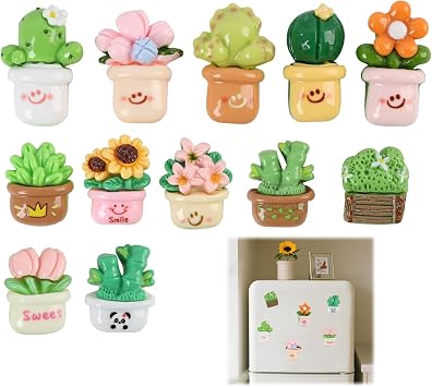 12 Pcs Resin Fridge Magnets, Small Whiteboard Magnets