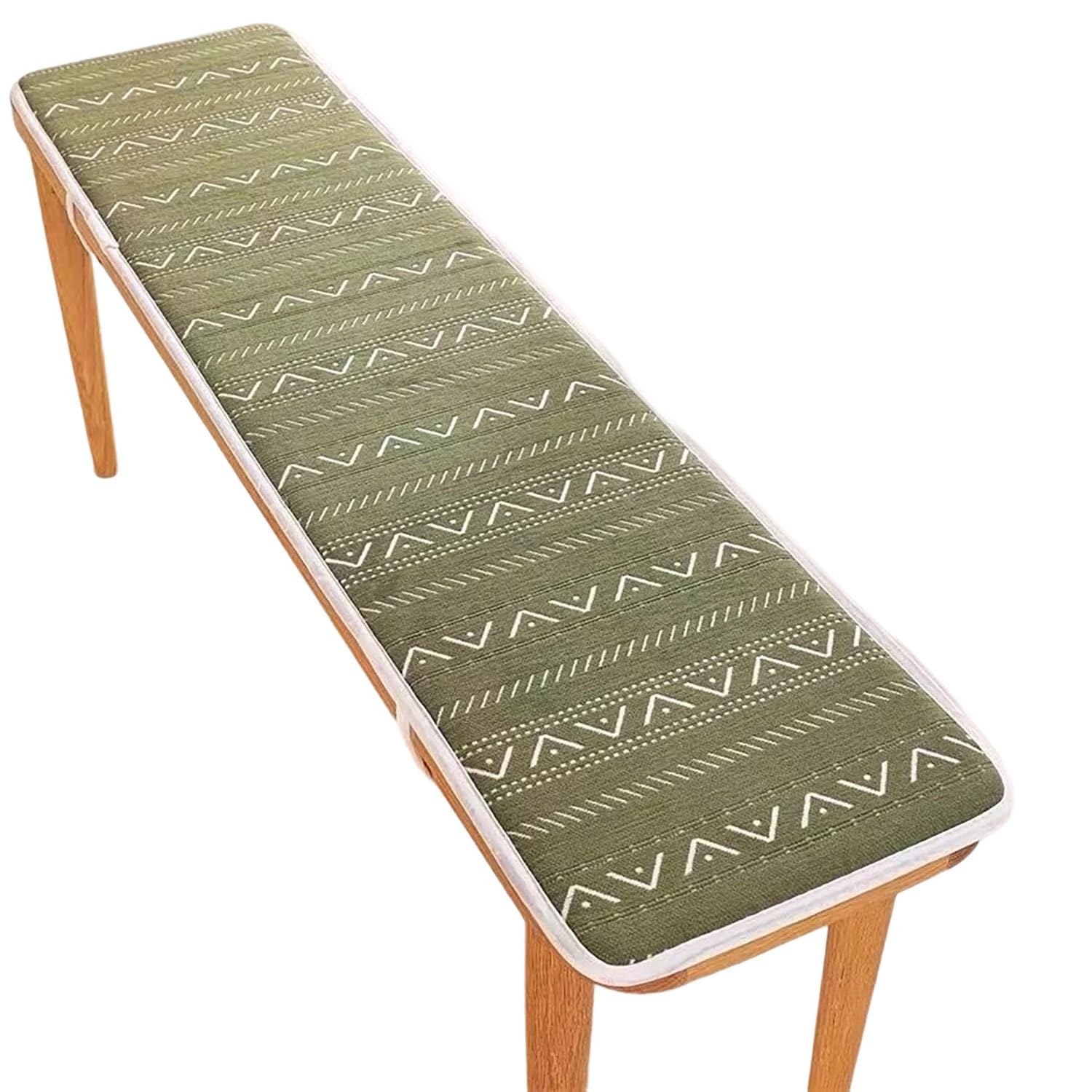 PLCIVSA Outdoor/Indoor Bench Cushion - 120cm/100cm/130cm/90cm/150cm 2/3 seater Non-Slip Seat Pad for Bay Windows,Long Chairs, Swings & Porch Furniture(Green,50x80cm)