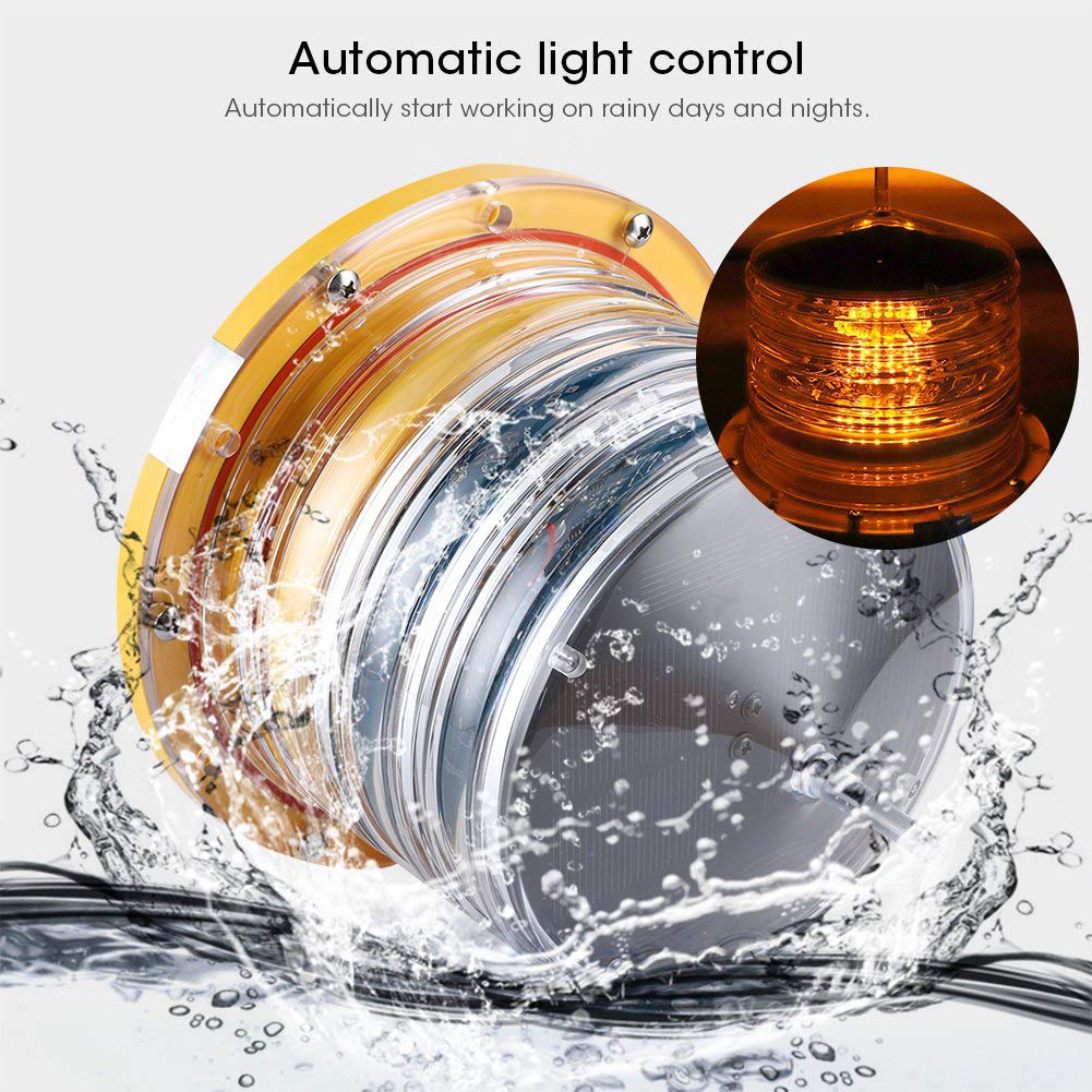 Lampe D'avertissement Marine Solaire - Balise étanche à Détection Lumineuse Automatique, Pour Bateaux Et Filets