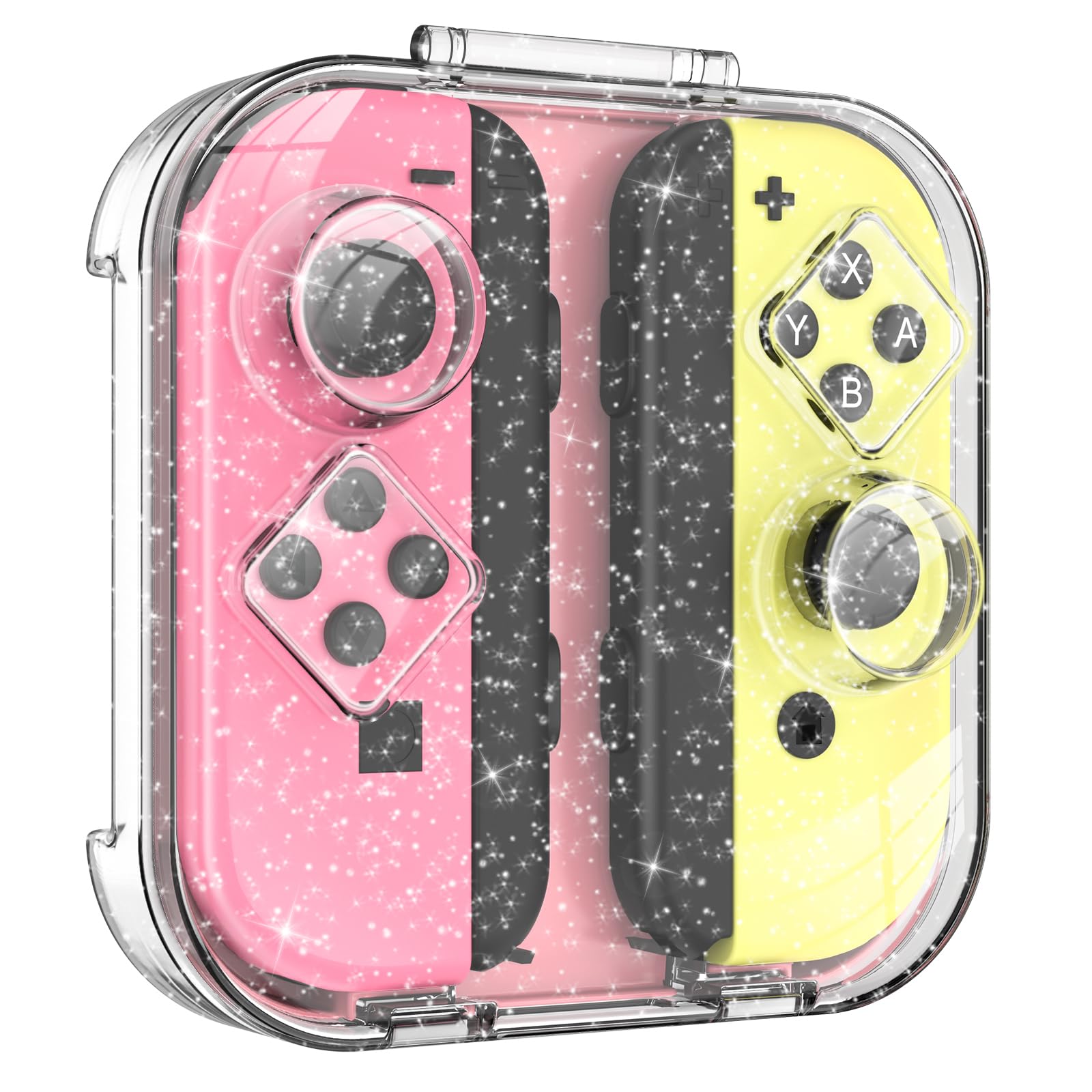 TiMOVO Switch Controller Aufbewahrungsbox, Staubdichte, Klare Schutzbox Für Nintendo Switch/OLED mit Abdeckung, Tragbare Controller-Tragetasche Mit Magnetverschluss Und Kratzfestem Silikonpad