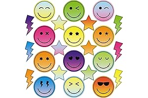 48-Piece Janlaugh Smiley Face Bulletin Board Cutouts