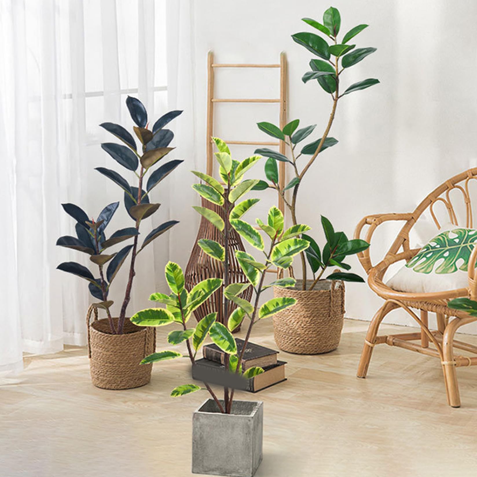Amazon｜HWQFM 人造樹 フェイクグリーン 140cm 人工観葉植物 お手入れ