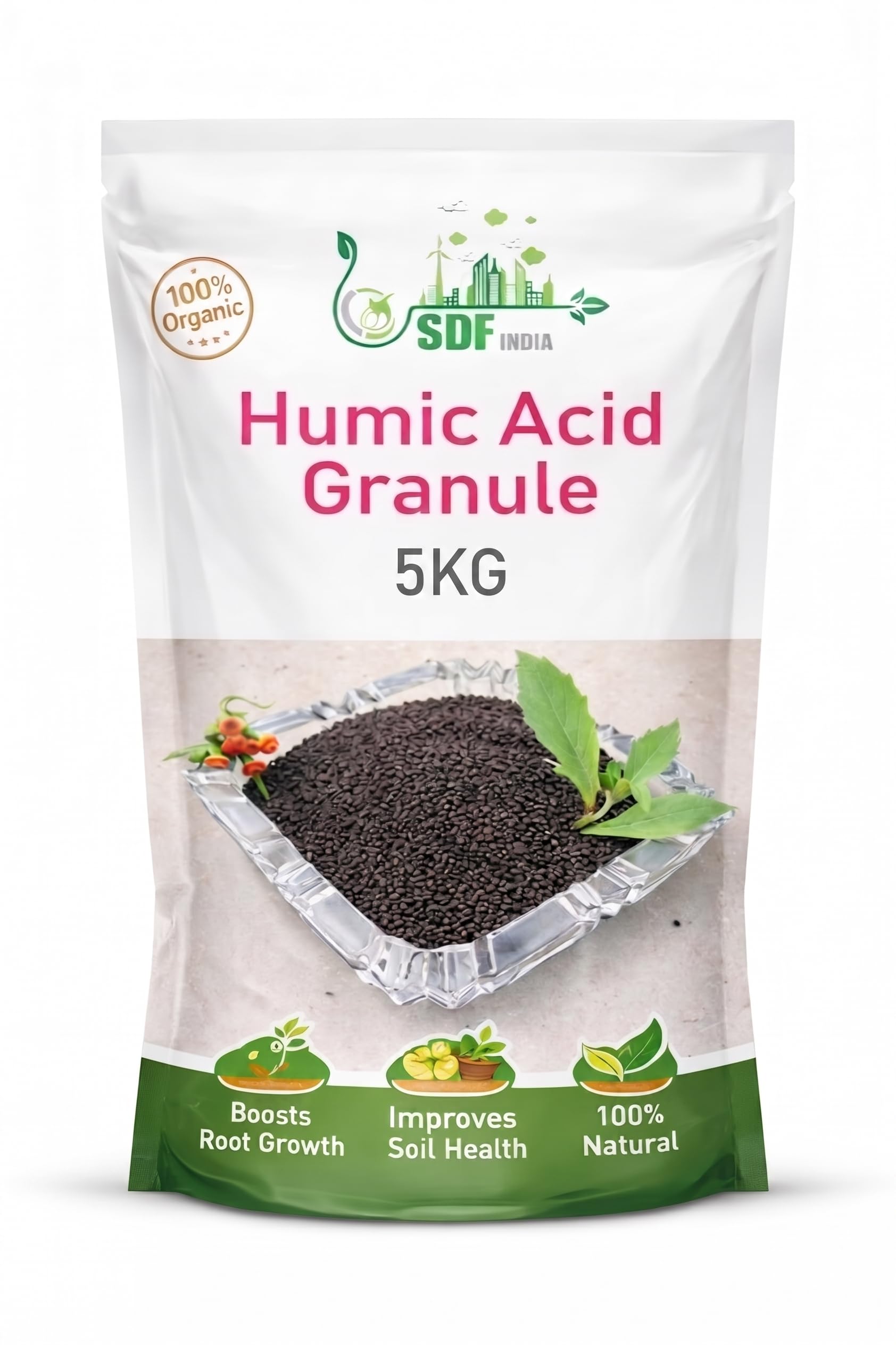 SDF INDIA Humic Acid Granules 5kg for Plants & Soil | 100% Organic Soil Conditioner | Boosts Root Growth, Improves Soil Fertility & Nutrient Absorption | Ideal for Gardening, Farming & Pots-image-15