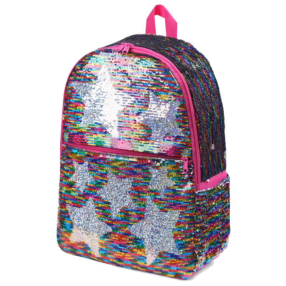 Sequin School Backpack for Girls Boys Kids Cute Kindergarten Elementary Book Bag Bookbag Glitter Sparkly Back Pack