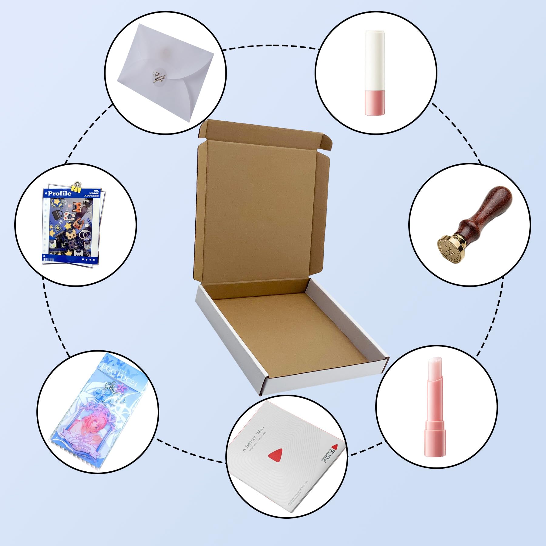 Cajas pequeñas de envío blancas de 7 x 7 x 1 pulgadas, paquete de 50 cajas de cartón para envíos a granel, suministros de embalaje de regalo, cajas de correo de negocios, regalos de negocios