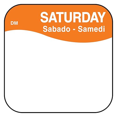 Miniatura 3 de DayMark Etiquetas solubles, con día de la semana, trilingües, de 34 x 34 pulgadas., 1000