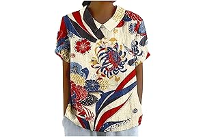 Sully Summer's Fresh Gradient Short Sleeve Women's Doll Collar Top