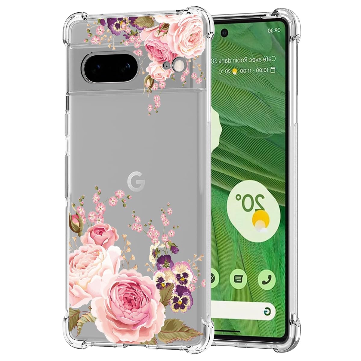 Coque Pixel 7 incassable et fine résolvant le risque de rayures avec style floral - 8