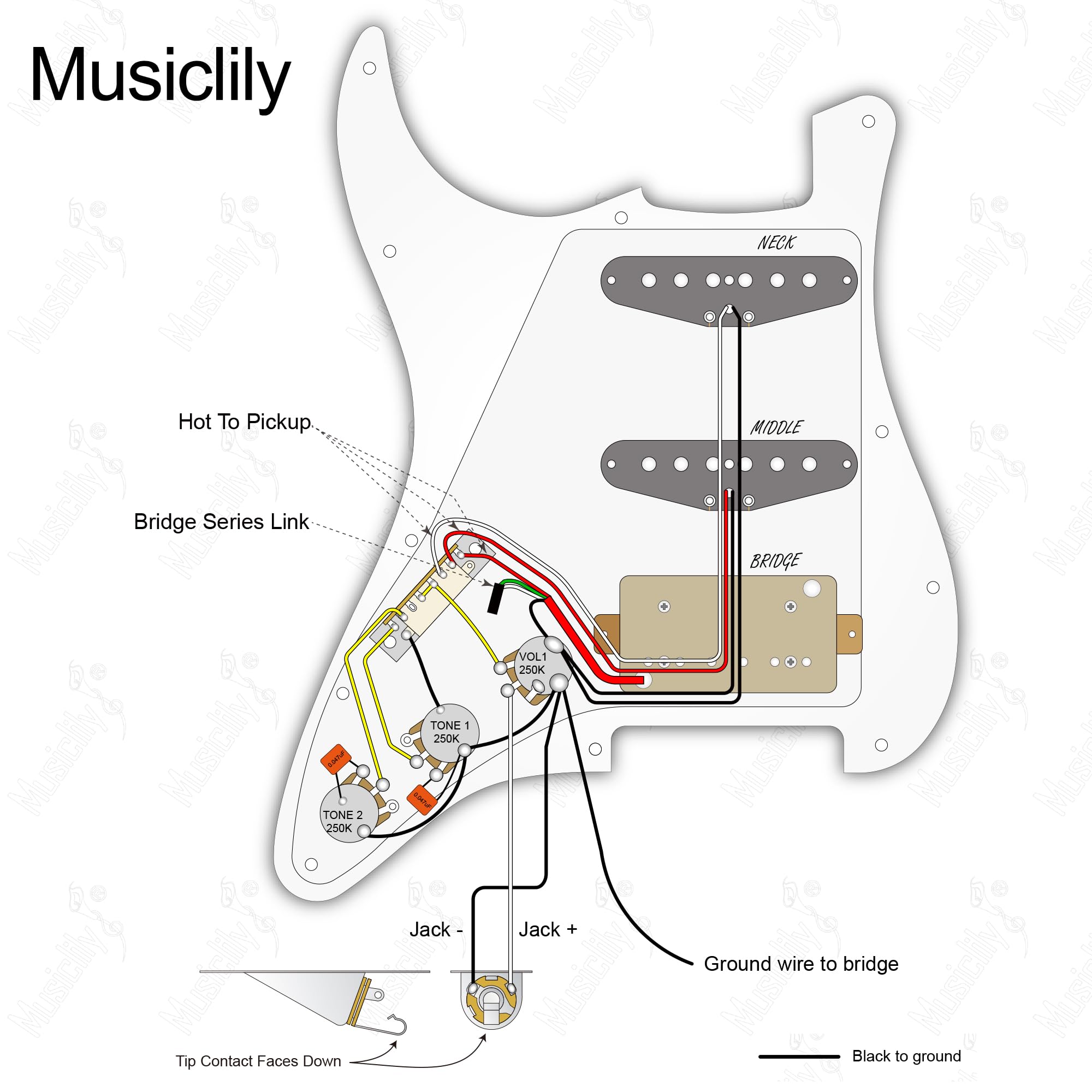Musiclily Basic ST-HSS Loaded Pickguard Uzbrojona Maskownica Tortoise Shell