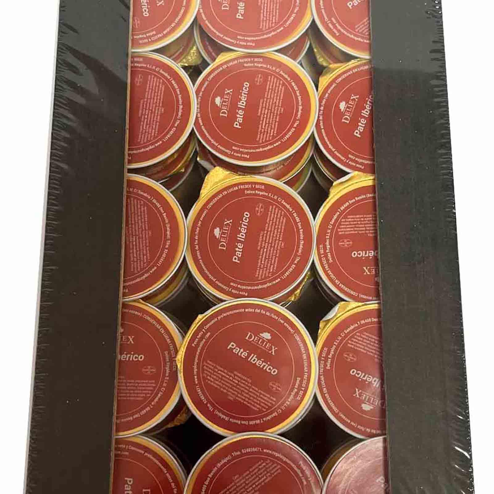 Deliex - Monodosis de patés y cremas 45 u x 25 gr, crema de jamón york, paté ibérico y crema de lomo para tostadas, meriendas o tapeo sin desperdicio. (Bandeja 45 x 25 gr, Paté ibérico)