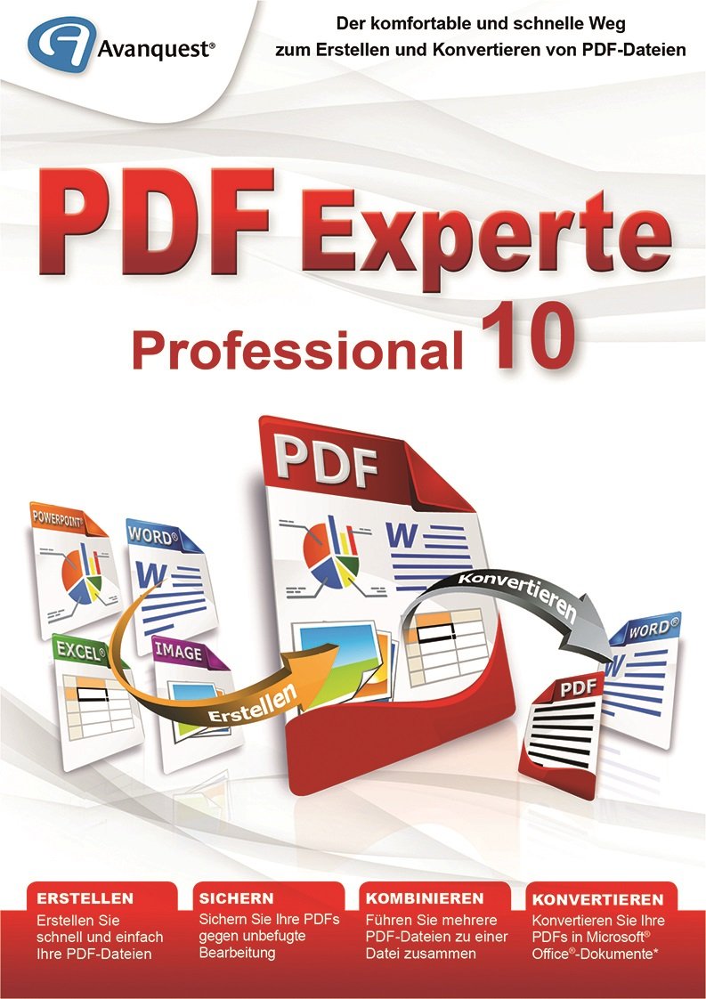 PDF Experte 10 Professional - Der komfortable und schnelle Weg zum Erstellen und Konvertieren von PDF-Dateien - Windows 10, 8, 7, Vista, XP [Download]