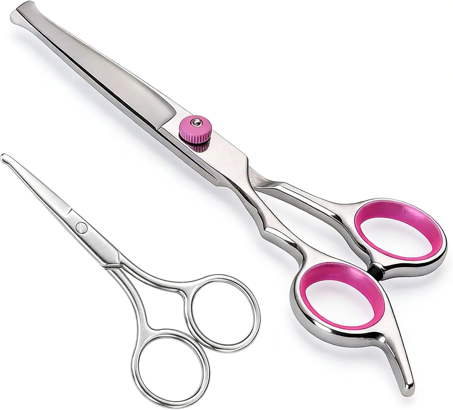 Pubic hair scissors for women, Round-Tip Scissors & Bikini Trimmer Safety Groomer For Sensitive Areas, Stainless Steel trimming scissors for pubic hair, Ergonomic Grip